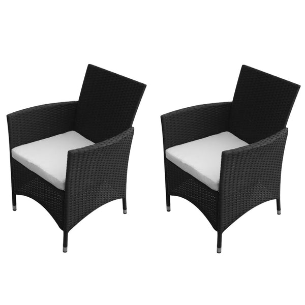 Schwarze Gartenstühle Naghiea (2 Stk. Polyrattan)
