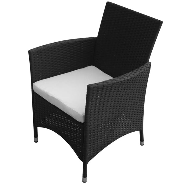 Schwarze Gartenstühle Naghiea (2 Stk. Polyrattan)