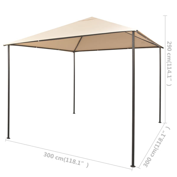 Beiger Pavillon/Party-Zelt Omirbec 3x3 (Stahl)