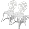 Weiße Bistrostühle Axsinia (2 Stück aus Aluminiumguss)