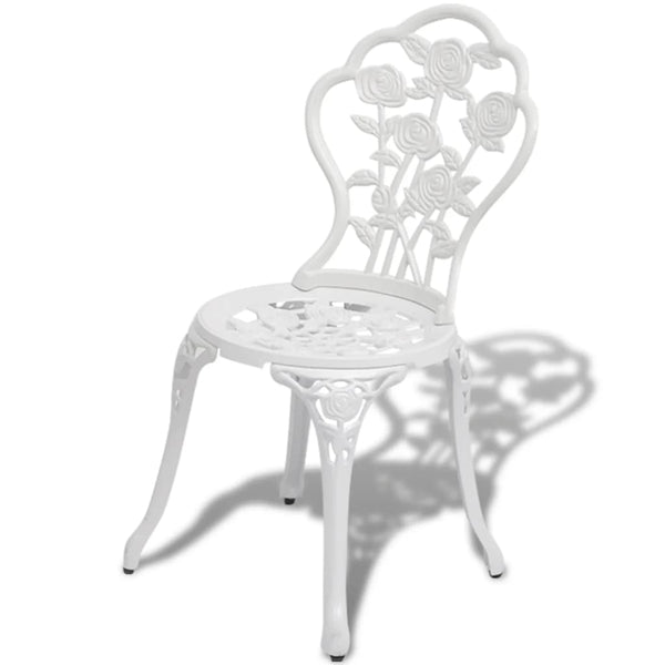 Weiße Bistrostühle Axsinia (2 Stück aus Aluminiumguss)