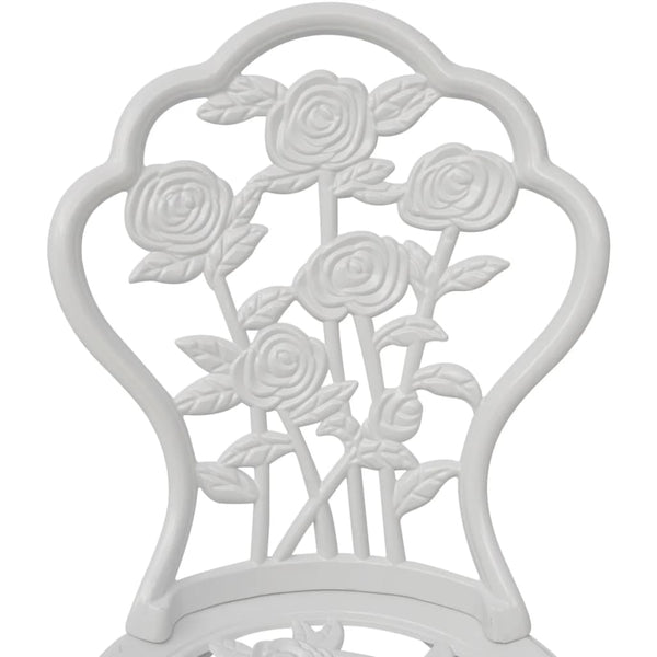 Weiße Bistrostühle Axsinia (2 Stück aus Aluminiumguss)