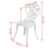 Weiße Bistrostühle Axsinia (2 Stück aus Aluminiumguss)