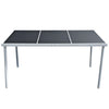 Schwarzer Gartentisch Veligia 150x90x74cm (Stahl)