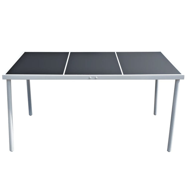 Schwarzer Gartentisch Veligia 150x90x74cm (Stahl)