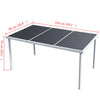 Schwarzer Gartentisch Veligia 150x90x74cm (Stahl)