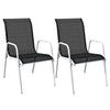 Schwarzes Bistro-Set Liliane (3-teilig, Stahl)