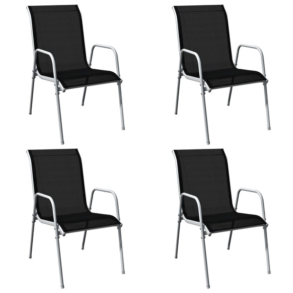 Schwarze Outdoor-Essgruppe Elenore 5-teilig (Stahl)