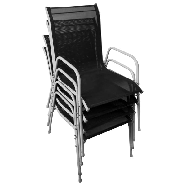 Schwarze Outdoor-Essgruppe Elenore 5-teilig (Stahl)