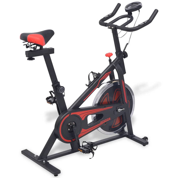 Heimtrainer mit Pulsmessgeräten schwarz und rot