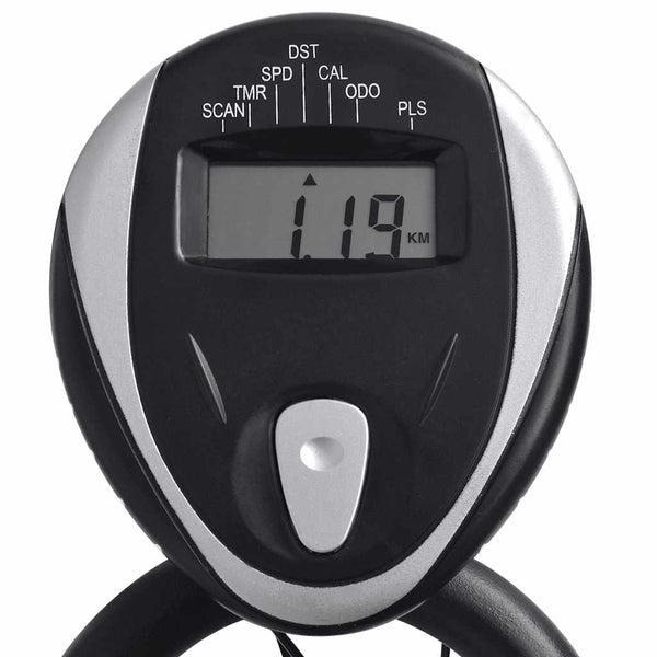 Heimtrainer mit Pulsmessgeräten schwarz und rot