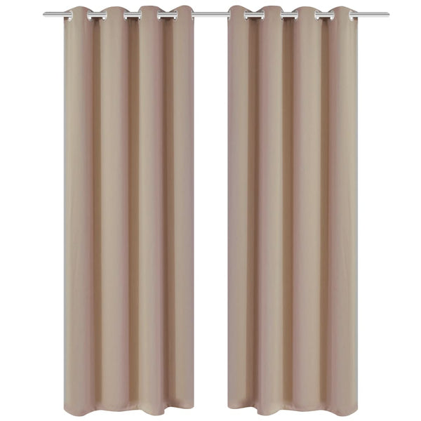 Cremefarbene Verdunkelungsvorhänge mit Ösen, Ianorica 135x175cm (2 Stück)
