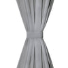 Grauer Mikrosatin-Fertigvorhang mit Ösen Capsuna 140x175cm (2 Stk.)