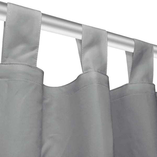 Grauer Mikrosatin-Fertigvorhang mit Ösen Capsuna 140x175cm (2 Stk.)
