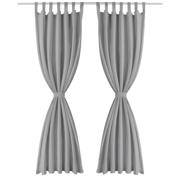 Graue Mikrosatinschals mit Schlaufen Capsuna 140x225cm (2 Stück)