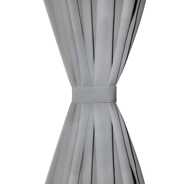 Graue Mikrosatinschals mit Schlaufen Capsuna 140x225cm (2 Stück)