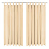 Beigefarbene Mikrosatin-Vorhänge mit Schlaufen Capsuna 140x225cm (2 Stück)
