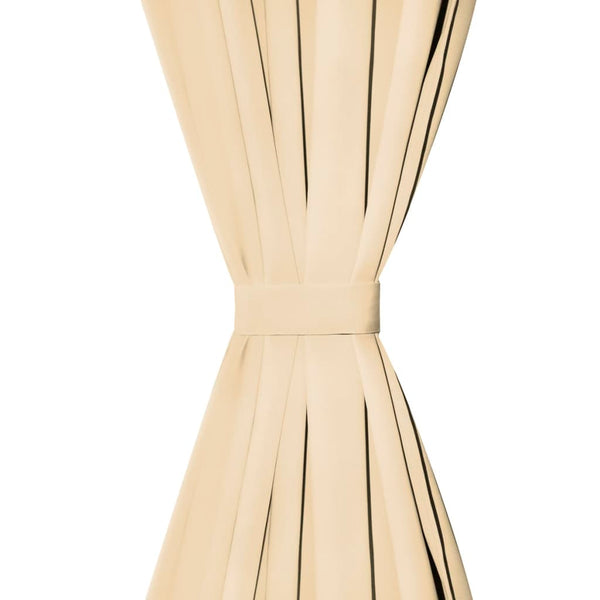 Beigefarbene Mikrosatin-Vorhänge mit Schlaufen Capsuna 140x225cm (2 Stück)