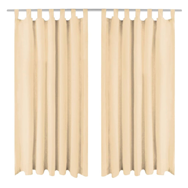 Beige Mikrosatin-Ösenschals Capsuna 140x245cm (2 St.)