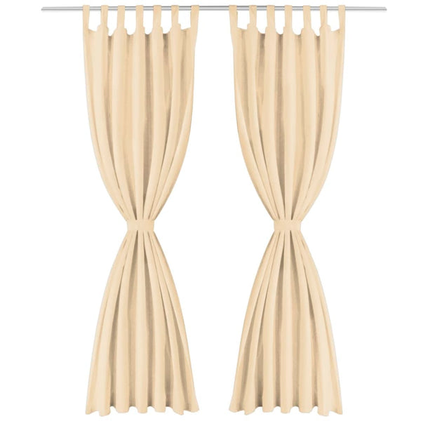 Beige Mikrosatin-Ösenschals Capsuna 140x245cm (2 St.)