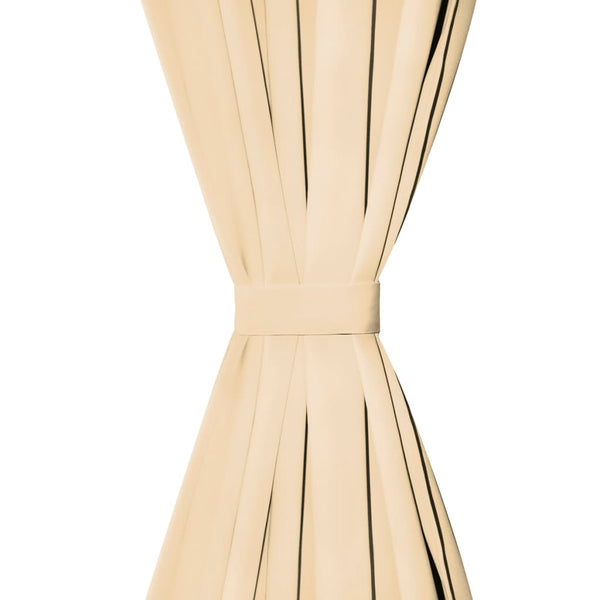 Beige Mikrosatin-Ösenschals Capsuna 140x245cm (2 St.)