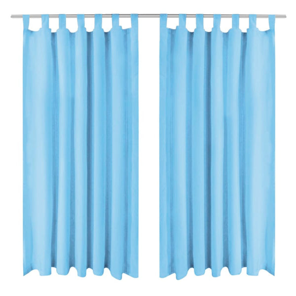 Türkise Mikrosatin-Gardinen mit Schlaufen Capsuna 140x175cm (2 Stk.)