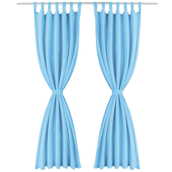 Türkise Mikrosatin-Gardinen mit Schlaufen Capsuna 140x175cm (2 Stk.)