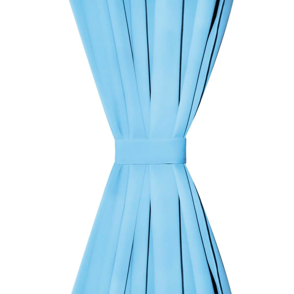 Türkise Mikrosatin-Gardinen mit Schlaufen Capsuna 140x175cm (2 Stk.)