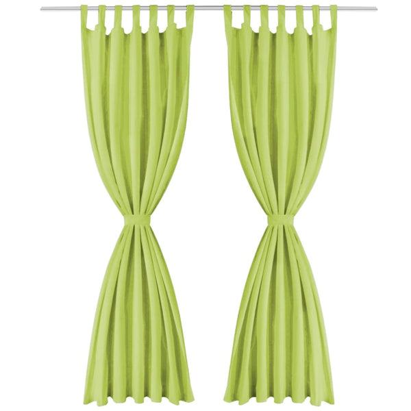 Grüne Micro-Satin-Vorhänge mit Schlaufen Capsuna 140x245cm (2 Stück)