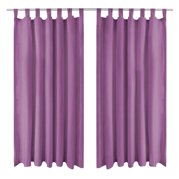 Violette Mikrosatin-Vorhänge mit Ösen Capsuna 140x225cm (2 Stück)