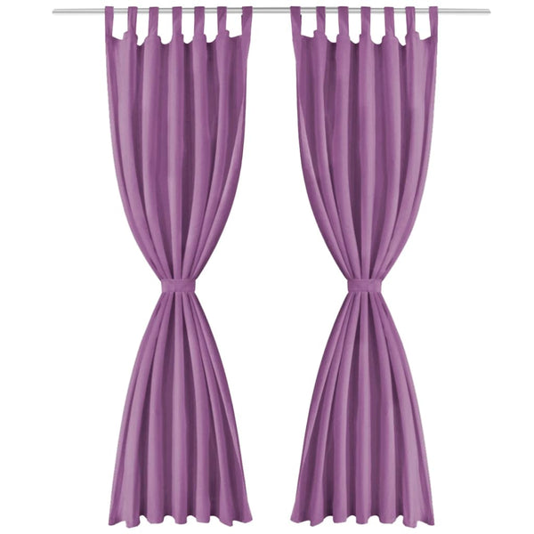 Violette Mikrosatin-Vorhänge mit Ösen Capsuna 140x225cm (2 Stück)
