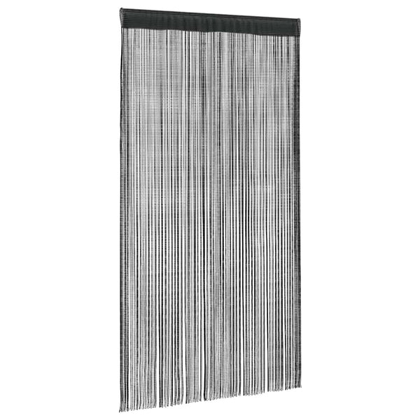 Schwarzer Fadenvorhang Norwood 100x250cm (2 St.)