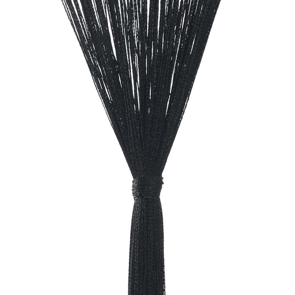 Schwarzer Fadenvorhang Norwood 100x250cm (2 St.)