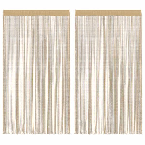 Beige Fadenvorhänge Norwood 140x250cm (2 Stück)