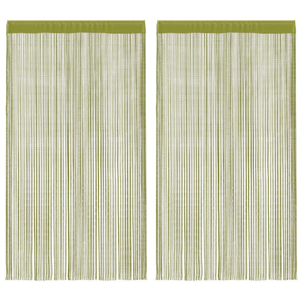 Grüner Fadenvorhang Norwood 100x250cm (2 Stück)