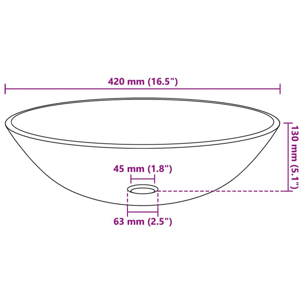 Matt-Waschbecken Aninoiu 42cm (gehärtetes Glas)