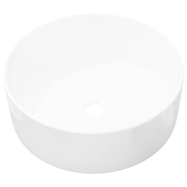Weißes rundes Keramikwaschbecken Ignacz 40x15cm