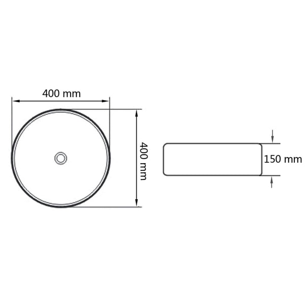 Weißes rundes Keramikwaschbecken Ignacz 40x15cm