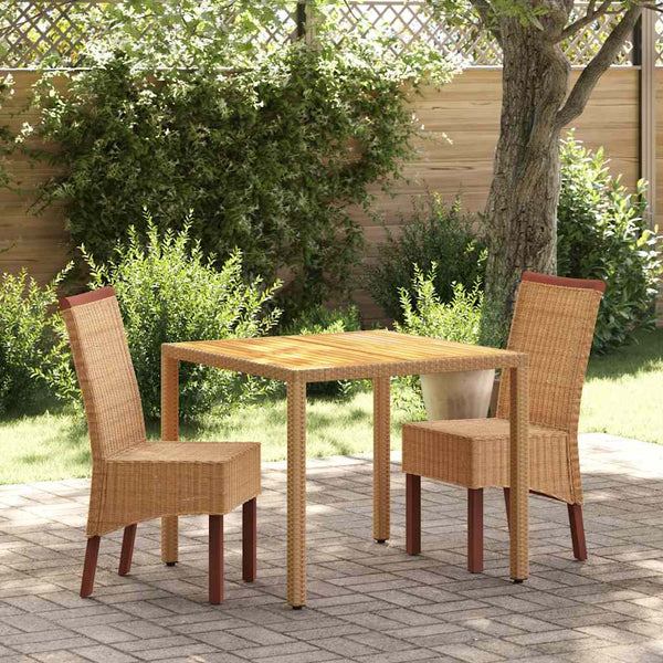 Braune natürliche Esszimmerstühle Condrate 2 Stk. (Rattan)