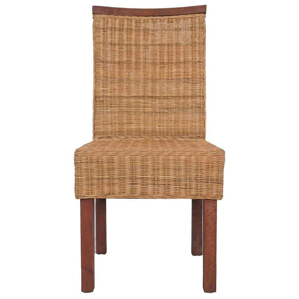 Braune natürliche Esszimmerstühle Condrate 2 Stk. (Rattan)