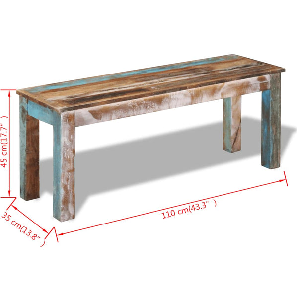 Penkki kierrätetty massiivipuu Arion 110x35x45cm