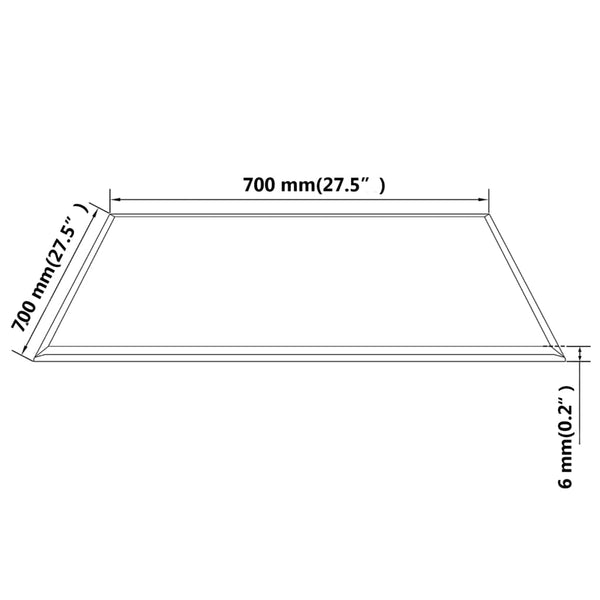 Tischplatte Edvina 700x700 mm quadratisch aus gehärtetem Glas