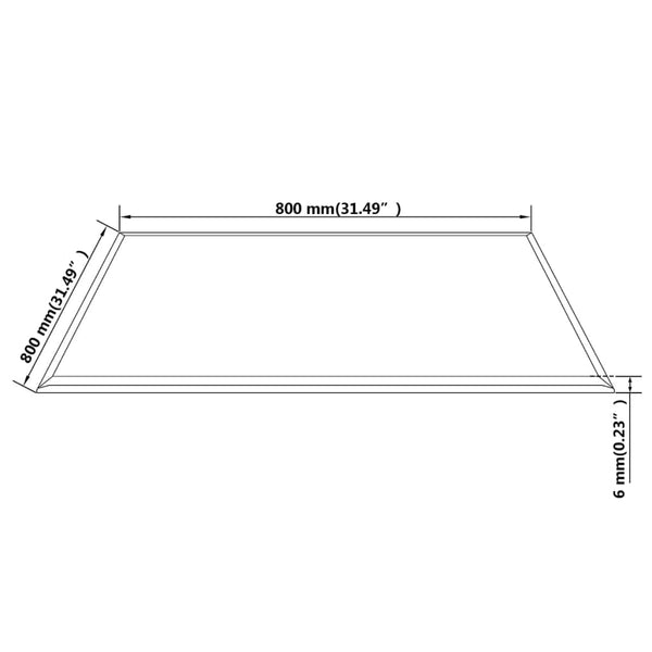 Gehärtete Glas-Tischplatte Edvina 800x800 mm (quadratisch)