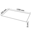 Edvina rechteckige Tischplatte aus gehärtetem Glas, Maße 1200x650 mm