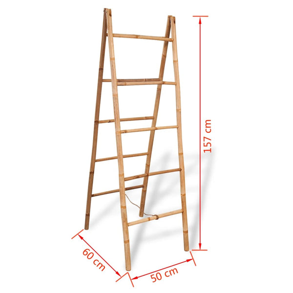 Doppelte Handtuchleiter Liselatte 50x160cm (5 Sprossen Bambus)