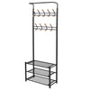 Schwarze Garderobe mit Schuhregal Seva 68x32x182,5cm