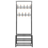 Schwarze Garderobe mit Schuhregal Seva 68x32x182,5cm