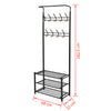 Schwarze Garderobe mit Schuhregal Seva 68x32x182,5cm