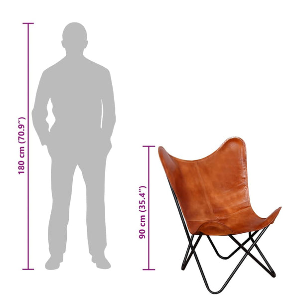 Brauner Butterfly Chair Echo (Echtleder)