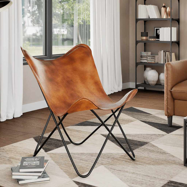 Brauner Butterfly Chair Echo (Echtleder)